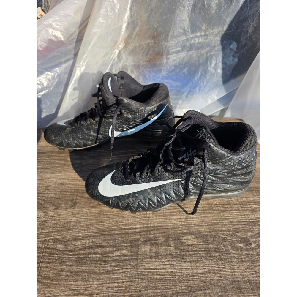 1180 Nike Alpha Menace Shark Football Cleats Black White 880137-011 Mens 9.5